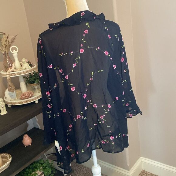 NWT Vintage Donna Ricco Sheer Top(size 14) - Picture 7 of 11